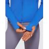 imageCRZ YOGA Womens Butterluxe Full Zip Workout Hoodie Jackets Slim Fit Hooded Athletic Yoga Lightweight Jacket with Thumb HolesSparkle Blue