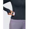 imageCRZ YOGA Womens Butterluxe Full Zip Workout Hoodie Jackets Slim Fit Hooded Athletic Yoga Lightweight Jacket with Thumb HolesTrue Navy