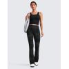 imageCRZ YOGA Womens Butterluxe High Waist Flare Pants 29quot  305quot  32quot  335quot  Yoga Bootcut Wide Leg with Pocket LoungeBlack Tie Dye Flowers