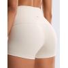 imageCRZ YOGA Womens Butterluxe High Waisted Biker Shorts 25 Inches  Yoga Workout Spandex Running Volleyball BootyMilky White