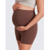 imageCRZ YOGA Womens Butterluxe Maternity Biker Shorts Over The Belly 4quot  Pregnancy Yoga Workout ActivewearCoffee Brown