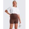 imageCRZ YOGA Womens Butterluxe Maternity Biker Shorts Over The Belly 4quot  Pregnancy Yoga Workout ActivewearCoffee Brown