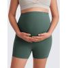 imageCRZ YOGA Womens Butterluxe Maternity Biker Shorts Over The Belly 4quot  Pregnancy Yoga Workout ActivewearDark Forest Green