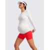 imageCRZ YOGA Womens Butterluxe Maternity Biker Shorts Over The Belly 4quot  Pregnancy Yoga Workout ActivewearDeep Red