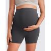 imageCRZ YOGA Womens Butterluxe Maternity Biker Shorts Over The Belly 4quot  Pregnancy Yoga Workout ActivewearMysterious Grey