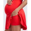 imageCRZ YOGA Womens Butterluxe Maternity High Waisted Tennis Skirts A Line Flowy Golf Athletic Casual Pregnancy with PocketsDeep Red