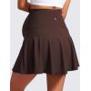 imageCRZ YOGA Womens Butterluxe Maternity High Waisted Tennis Skirts A Line Flowy Golf Athletic Casual Pregnancy with PocketsHot Fudge Brown