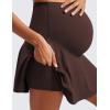 imageCRZ YOGA Womens Butterluxe Maternity High Waisted Tennis Skirts A Line Flowy Golf Athletic Casual Pregnancy with PocketsHot Fudge Brown