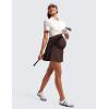 imageCRZ YOGA Womens Butterluxe Maternity High Waisted Tennis Skirts A Line Flowy Golf Athletic Casual Pregnancy with PocketsHot Fudge Brown