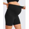 imageCRZ YOGA Womens Butterluxe Maternity Yoga Biker Shorts with Pockets 5quot  Over The Belly Pregnancy Workout AthleticBlack