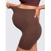 imageCRZ YOGA Womens Butterluxe Maternity Yoga Biker Shorts with Pockets 5quot  Over The Belly Pregnancy Workout AthleticCoffee Brown