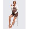 imageCRZ YOGA Womens Butterluxe Maternity Yoga Biker Shorts with Pockets 5quot  Over The Belly Pregnancy Workout AthleticCoffee Brown