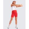 imageCRZ YOGA Womens Butterluxe Maternity Yoga Biker Shorts with Pockets 5quot  Over The Belly Pregnancy Workout AthleticDeep Red
