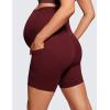 imageCRZ YOGA Womens Butterluxe Maternity Yoga Biker Shorts with Pockets 5quot  Over The Belly Pregnancy Workout AthleticRed Merlot