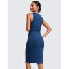 imageCRZ YOGA Womens Butterluxe Summer Sleeveless Midi Dresses Casual Work Cocktail Party Ruched Pencil BodyconFrench Navy