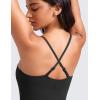 imageCRZ YOGA Womens Butterluxe Tennis Dress Spaghetti Strap Casual Athletic Sports Outfits with Builtin Shorts and BrasBlack