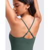 imageCRZ YOGA Womens Butterluxe Tennis Dress Spaghetti Strap Casual Athletic Sports Outfits with Builtin Shorts and BrasDark Forest Green
