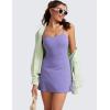 imageCRZ YOGA Womens Butterluxe Tennis Dress Spaghetti Strap Casual Athletic Sports Outfits with Builtin Shorts and BrasDark Lavender Purple