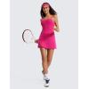 imageCRZ YOGA Womens Butterluxe Tennis Dress Spaghetti Strap Casual Athletic Sports Outfits with Builtin Shorts and BrasGranita Pink