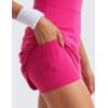 imageCRZ YOGA Womens Butterluxe Tennis Dress Spaghetti Strap Casual Athletic Sports Outfits with Builtin Shorts and BrasGranita Pink