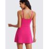 imageCRZ YOGA Womens Butterluxe Tennis Dress Spaghetti Strap Casual Athletic Sports Outfits with Builtin Shorts and BrasGranita Pink