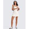 imageCRZ YOGA Womens Butterluxe Tennis Dress Spaghetti Strap Casual Athletic Sports Outfits with Builtin Shorts and BrasMilky White Bone
