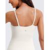 imageCRZ YOGA Womens Butterluxe Tennis Dress Spaghetti Strap Casual Athletic Sports Outfits with Builtin Shorts and BrasMilky White Bone