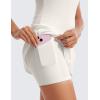 imageCRZ YOGA Womens Butterluxe Tennis Dress Spaghetti Strap Casual Athletic Sports Outfits with Builtin Shorts and BrasMilky White Bone