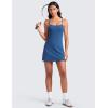 imageCRZ YOGA Womens Butterluxe Tennis Dress Spaghetti Strap Casual Athletic Sports Outfits with Builtin Shorts and BrasPitch Blue