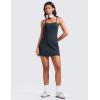 imageCRZ YOGA Womens Butterluxe Tennis Dress Spaghetti Strap Casual Athletic Sports Outfits with Builtin Shorts and BrasTrue Navy