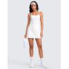 imageCRZ YOGA Womens Butterluxe Tennis Dress Spaghetti Strap Casual Athletic Sports Outfits with Builtin Shorts and BrasWhite