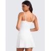 imageCRZ YOGA Womens Butterluxe Tennis Dress Spaghetti Strap Casual Athletic Sports Outfits with Builtin Shorts and BrasWhite