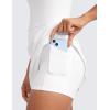 imageCRZ YOGA Womens Butterluxe Tennis Dress Spaghetti Strap Casual Athletic Sports Outfits with Builtin Shorts and BrasWhite