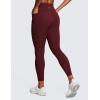 imageCRZ YOGA Womens Butterluxe Workout Leggings 25 Inches  High Waisted Gym Yoga Pants with Pockets Buttery SoftRed Merlot