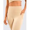imageCRZ YOGA Womens Butterluxe Workout Leggings 28 Inches  High Waisted Gym Yoga Pants with Pockets Running Buttery SoftTan Milkshake