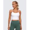 imageCRZ YOGA Womens Butterluxe Y Back Longline Sports Bras  Spaghetti Straps Racerback Padded Yoga Workout Crop Tank TopWhite
