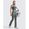 imageCRZ YOGA Womens Cloud Jersey Foldover Waist Flare Pants 31quot  Yoga High Waisted Bootcut Lounge CasualGrey Sage