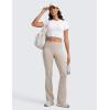 imageCRZ YOGA Womens Cloud Jersey Foldover Waist Flare Pants 31quot  Yoga High Waisted Bootcut Lounge CasualMojave Tan
