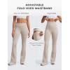imageCRZ YOGA Womens Cloud Jersey Foldover Waist Flare Pants 31quot  Yoga High Waisted Bootcut Lounge CasualMojave Tan