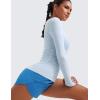 imageCRZ YOGA Womens Cloudweight Long Sleeve Workout Tops Lightweight Athletic Basic Shirts Soft Casual TShirt with Thumb HoleBlue Linen