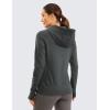 imageCRZ YOGA Womens Full Zip Hooded Sweatshirts Workout Sweat Jackets Slim Fit Running Track Hoodies with ThumbholesAnthracite