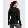 imageCRZ YOGA Womens Full Zip Hooded Sweatshirts Workout Sweat Jackets Slim Fit Running Track Hoodies with ThumbholesBlack