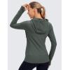 imageCRZ YOGA Womens Full Zip Hooded Sweatshirts Workout Sweat Jackets Slim Fit Running Track Hoodies with ThumbholesGrey Sage
