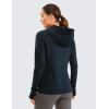 imageCRZ YOGA Womens Full Zip Hooded Sweatshirts Workout Sweat Jackets Slim Fit Running Track Hoodies with ThumbholesTrue Navy