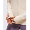 imageCRZ YOGA Womens Full Zip Hooded Sweatshirts Workout Sweat Jackets Slim Fit Running Track Hoodies with ThumbholesWhite Apricot