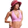 imageCRZ YOGA Womens Halter Bikini Tops V Neck Swim Bathing Suit Sexy Backless Swimsuit PaddedVita Pink