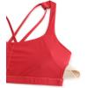 imageCRZ YOGA Womens Light Support Strappy Sports Bra  Low Cut Wirefree Padded Yoga Cami Criss Cross BackCrimson