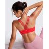 imageCRZ YOGA Womens Light Support Strappy Sports Bra  Low Cut Wirefree Padded Yoga Cami Criss Cross BackDeep Red