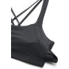 imageCRZ YOGA Womens Light Support Strappy Sports Bra  Low Cut Wirefree Padded Yoga Cami Criss Cross BackInk Gray