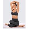imageCRZ YOGA Womens Light Support Strappy Sports Bra  Low Cut Wirefree Padded Yoga Cami Criss Cross BackInk Gray
